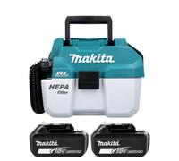 Makita Dvc750 18V Lxt Brushless Wet/dry Vacuum Cleaner With 2 X 5.0Ah Batteries