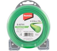 Makita E-02705 Mowing Line Round 2.0 mm x 15 m Round Trim Trimmer Line, Nylon, Green, for Strimmer and Brush Cutters