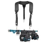 Makita E-05169 3 Pouch Super Heavyweight Duty Tool Belt Set + Heavy Duty Braces