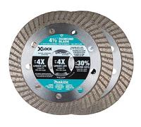 Makita E-07222 X-Lock 4-1/2" Turbo Rim Diamond Blade for Masonry Cutting, 2/pk