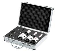 Makita E-12326 EZYCHANGE Hole Saw Set 7 Pieces in Aluminium Case, Bi-Metal HSS-Co Hole Saws Diameter 20-65 mm, Cutting Depth 44 mm, for Wood, Metal, Aluminium, Stainless Steel, Plastic