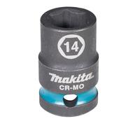 Makita E-16106 Impact Black Impact Socket 1/2" SW14 Short, Chrome-Molybdenum, 38 mm Long, Pack of 1