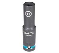 Makita E-16427 Impact Black Impact Socket 1/2" SW11 Long, Chrome-Molybdenum, 81.5 mm Long, Pack of 1