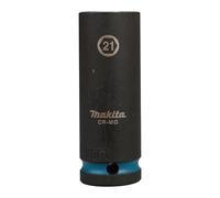 Makita E-16508 Impact Black Impact Socket 1/2" SW21 Long, Chrome-Molybdenum, 81.5 mm Long, Pack of 1