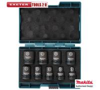 Makita E-16564 1/2" Square Drive Black Impact Socket Set 9 Piece