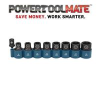 Makita E-16645 1/2'' Impact Socket Set with Hex Adapter - 9 Piece