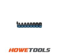 Makita E-16645 Impact Black Impact Socket Set 1/2 Inch 9-Piece SW8 - SW18 with Adaptor 50 mm 1/4 Inch Hex to 1/2 Inch Square, Chrome-Molybdenum, Impact Sockets 38 mm Long