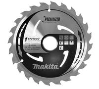 Makita EFFICUT E-12239 Composite Decking Circular Saw Blade Diameter 185 x 1.5 x 30 mm 24 Teeth 15° Tooth Angle for Natural Fibre-Reinforced Plastic e.g. WPC for Cordless Hand Circular Saws