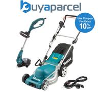 Makita ELM4121X 240V 41cm Corded Lawn Mower 1600w Steel Deck +Grass Line Trimmer