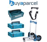Makita Foldable MakPac Case Trolley Sack Truck + 2 x Makpac Cases + Tote Tray