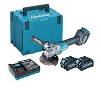 Makita Ga022Gd201 40V Max Xgt Slide Switch 115mm Angle Grinder Inc 2X 2.5Ah Batts