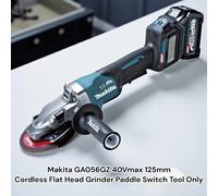 Makita GA056GZ 40Vmax 125mm Cordless Flat Head Grinder Paddle Switch Tool Only