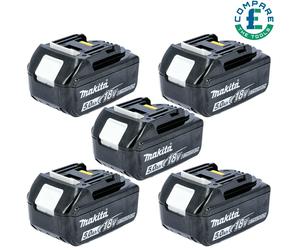 Makita Genuine BL1850 18V 5.0Ah Battery Five Pack For Makita DHP484Z, DHP481Z