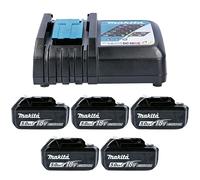 Makita Genuine DC18RC 7.2-18V Li-Ion Fast Charger + 5 x BL1850 5Ah Batteries