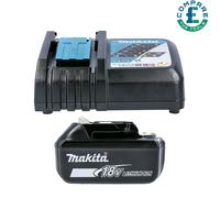 Makita Genuine DC18RC 7.2 - 18V Li-Ion Fast Charger With 1 x BL1850 5Ah Battery