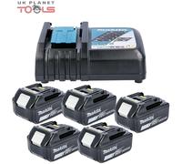 Makita Genuine DC18RC 7.2 - 18V Li-Ion Fast Charger with 5 x BL1850 5.0Ah Bat...