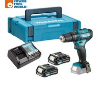 Makita HP333DWAE 10.8v / 12v MAX CXT Slide Combi Drill Inc 2x 2.0Ah Batts