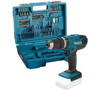 Makita Hp457D 18V G-Series Lithium Combi Hammer Drill + 74 Screwdriver Bit Set
