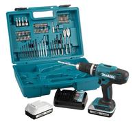 Makita HP488DAEX1 18V G-Series Combi Drill 2 x 2.0Ah & 74 Piece Accessory Kit
