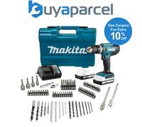 Makita HP488DAEX1 18V G-Series Combi Drill 2 x 2.0Ah & 74 Piece Accessory Kit