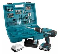Makita HP488DAEX1 18V G-Series Combi Drill 2 x 2.0Ah & 74 Piece Accessory Kit