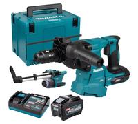 Makita HR012GZ03 40V SDS+ Hammer Drill 1x5Ah Battery Charger Dust Collector Case
