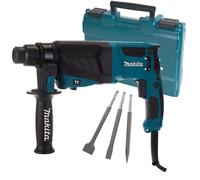 Makita HR2630 3 Mode SDS+ Rotary Hammer Drill 110V/800W With 3 Piece Chisel Set