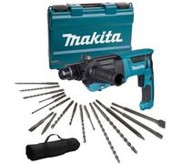 Makita Hr2670 110V Sds Plus 3 Mode Rotary Hammer Drill + 17 Piece Bit Set Point