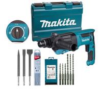Makita Hr2670 240V Sds Plus 3 Mode Rotary Hammer Drill + 9 Piece Bit Set Point