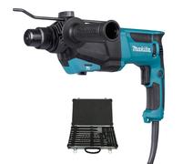 Makita HR2670 SDS+ Rotary Hammer Drill 240V With D-21200 17 Piece Drill Bit Set