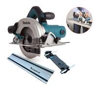 Makita Hs6601 240V Corded Electric Circular Saw 165mm Blade + 1M Bap Guide Rail