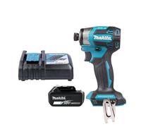 Makita Impact Driver Dtd173Z 18V Lxt Cordless Brushless 1/4" 180 Nmwith 1 X 6.0Ah Battery & Charger