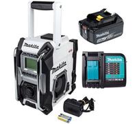 Makita Job Site Radio Mr001Gz01 White 18V Digital Display 3Ah Battery + Charger