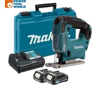 Makita JV101DWAE 12V Max Li-Ion CXT Jigsaw Complete with 2 x 2.0 Ah Li-Ion Batteries and Charger Supplied in A Carry Case