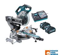 Makita LS002GD202 40V Max XGT Brushless 216mm Slide Compound Mitre Saw with 2x 2