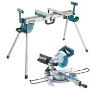 Makita Ls0815Fl 240V Sliding Compound Laser Mitre Saw 216mm + Debwst06 Leg Stand