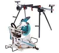 Makita LS1219/2 305mm Slide Compound Mitre Saw 240V & Adjustable Wheeled Stand