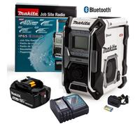 Makita LXT 18V 40v Job Site Bluetooth Radio MR002GZ01 White 5.0Ah Batt & Charger