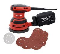 Makita M9204 125mm 5" 240V Electric Random Orbital Sander Dust Bag + 10 Sheets