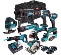 Makita MAK9PC 18V LXT 9 Piece Power Tool Kit 3 x 5.0Ah Batteries Charger & Bag