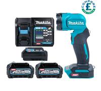 Makita ML001G 40v Max XGT LED Flashlight Torch With 2 x BL4025, Charger & ADP10 [EEK: N/A]