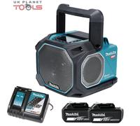 Makita MR014G 40V/18V/14.4V XGT/LXT Job Site Speaker + 2 x 5Ah Battery, Charger