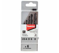 Makita P-23743 6 Piece HSS Ground Point Drill Bit Set 2mm - 8mm BITS