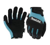 Makita Palm Performance Gloves P-84604 - Durahide Leather, Black/Blue, L, Pack of 1