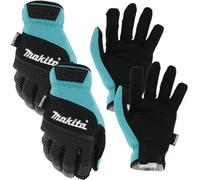 Makita P-84676 Open Cuff Working Gloves Xl X2 Pair Kit - Ansi En388 Rated