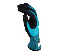 Makita Gloves FitKnit P-84698 Cut Level 1 Nitrile Coated Dipped Black/Blue L Pack of 1