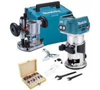 Makita Rt001Gz20 40V Xgt Brushless Cordless 1/4" Router + Plunge Base + 12Pc Set