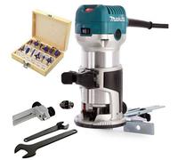 Makita Rt0700Cx4 1/4" Router / Laminate Trimmer With Trimmer Guide 240V +Bit Set