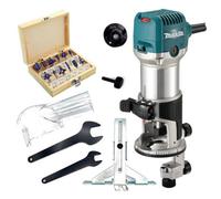 Makita Rt0702Cx4 1/4" Router / Laminate Trimmer With Trimmer Guide 240V + Set