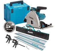 Makita SP6000J1 165mm Plunge Saw 110V with 2 x 1.5m Guide Rail+Clamp+Bag+Blade